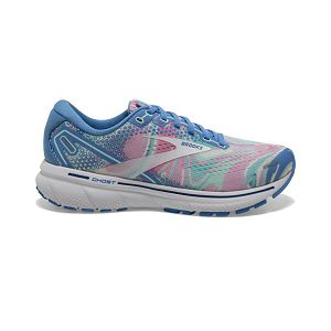 Brooks Ghost 14 Womens Road Running Shoes Blue/Pink/White | USA-ENS983042